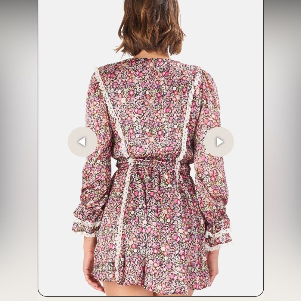 For Love & Lemons Grace Mini Dress in Multi M NWT Cottagecore Prairie Boho - Picture 9 of 10